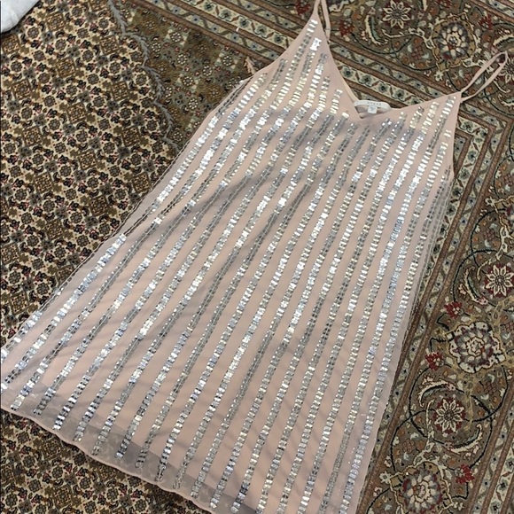 Baby pink and sequin Marciano mini dress. NEW! - Picture 1 of 3